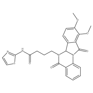 4-(9,10-dimethoxy-5,11-dioxo-6a,11-dihydroisoindolo[2,1-a]quinazolin-6(5H)-yl)-N-(1,3-thiazol-2-yl)butanamide结构式