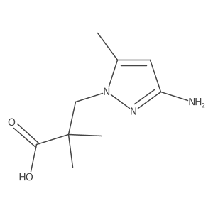 3-(3-Amino-5-methyl-1H-pyrazol-1-yl)-2,2-dimethylpropanoic acid结构式