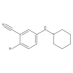 2-Bromo-5-(piperidin-1-ylamino)benzonitrile Structure