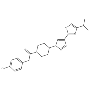 2-(4-Chlorophenyl)-1-(4-{4-[3-(propan-2-YL)-1,2,4-oxadiazol-5-YL]-1H-1,2,3-triazol-1-YL}piperidin-1-YL)ethan-1-one Structure