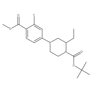Tert-butyl (R)-2-ethyl-4-(3-fluoro-4-(methoxycarbonyl)phenyl)piperazine-1-carboxylate Structure