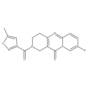 8-fluoro-2-(5-methylisoxazole-3-carbonyl)-3,4-dihydro-1H-dipyrido[1,2-a:4',3'-d]pyrimidin-11(2H)-one结构式