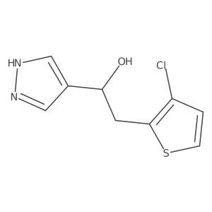 2-(3-chlorothiophen-2-yl)-1-(1H-pyrazol-4-yl)ethan-1-ol结构式