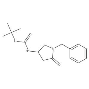 tert-Butyl (S)-(1-benzyl-5-oxopyrrolidin-3-yl)carbamate结构式