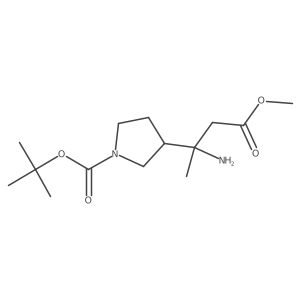 Tert-butyl 3-(2-amino-4-methoxy-4-oxobutan-2-yl)pyrrolidine-1-carboxylate结构式