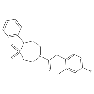2-(2,4-Difluorophenyl)-1-(1,1-dioxido-7-phenyl-1,4-thiazepan-4-yl)ethanone Structure