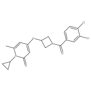 1-cyclopropyl-4-((1-(3,4-dichlorobenzoyl)azetidin-3-yl)oxy)-6-methylpyridin-2(1H)-one结构式