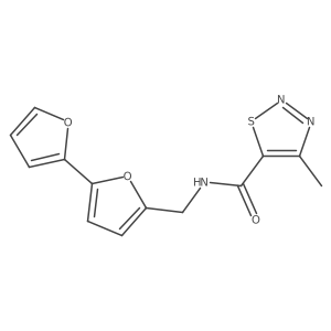 N-([2,2'-bifuran]-5-ylmethyl)-4-methyl-1,2,3-thiadiazole-5-carboxamide结构式