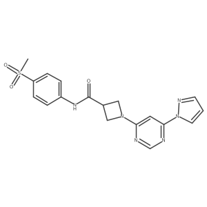 1-(6-(1H-pyrazol-1-yl)pyrimidin-4-yl)-N-(4-(methylsulfonyl)phenyl)azetidine-3-carboxamide Structure