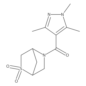 (2,2-dioxido-2-thia-5-azabicyclo[2.2.1]heptan-5-yl)(1,3,5-trimethyl-1H-pyrazol-4-yl)methanone Structure