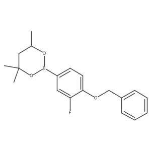 2-(4-Benzyloxy-3-fluorophenyl)-4,4,6-trimethyl-1,3,2-dioxaborinane结构式