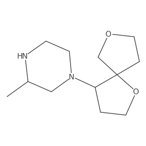 1-{1,7-Dioxaspiro[4.4]nonan-4-yl}-3-methylpiperazine结构式