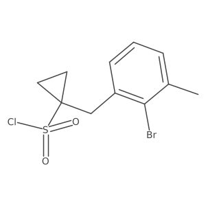 1-[(2-Bromo-3-methylphenyl)methyl]cyclopropane-1-sulfonyl chloride结构式