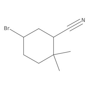 5-Bromo-2,2-dimethylcyclohexane-1-carbonitrile结构式
