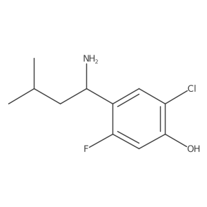 4-(1-Amino-3-methylbutyl)-2-chloro-5-fluorophenol结构式