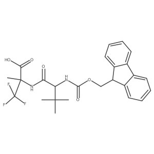 2-[(2R)-2-({[(9H-fluoren-9-yl)methoxy]carbonyl}amino)-3,3-dimethylbutanamido]-3,3,3-trifluoro-2-methylpropanoic acid结构式