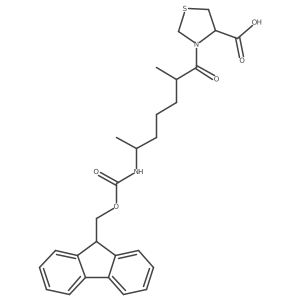 3-[6-({[(9H-fluoren-9-yl)methoxy]carbonyl}amino)-2-methylheptanoyl]-1,3-thiazolidine-4-carboxylic acid结构式