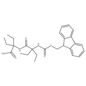 2-ethyl-2-[2-ethyl-2-({[(9H-fluoren-9-yl)methoxy]carbonyl}amino)butanamido]butanoic acid Structure