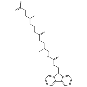 6-[5-({[(9H-fluoren-9-yl)methoxy]carbonyl}amino)-4-methylpentanamido]-4-methylhexanoic acid Structure