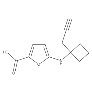 5-{[1-(Prop-2-yn-1-yl)cyclobutyl]amino}furan-2-carboxylic acid结构式