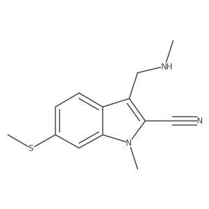 1-methyl-3-[(methylamino)methyl]-6-(methylsulfanyl)-1H-indole-2-carbonitrile结构式