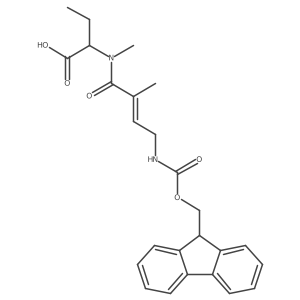 2-[4-({[(9H-fluoren-9-yl)methoxy]carbonyl}amino)-N,2-dimethylbut-2-enamido]butanoic acid Structure