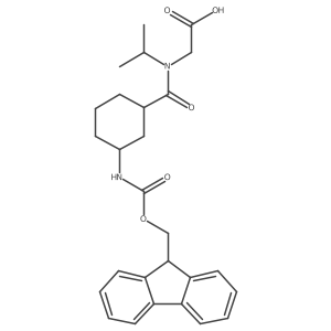 rac-2-{1-[(1R,3R)-3-({[(9H-fluoren-9-yl)methoxy]carbonyl}amino)cyclohexyl]-N-(propan-2-yl)formamido}acetic acid结构式