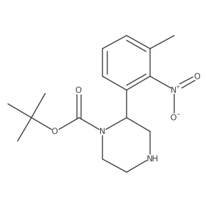 Tert-butyl 2-(3-methyl-2-nitrophenyl)piperazine-1-carboxylate结构式
