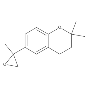 2,2-dimethyl-6-(2-methyloxiran-2-yl)-3,4-dihydro-2H-1-benzopyran结构式
