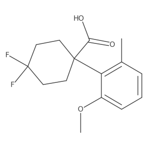 4,4-Difluoro-1-(2-methoxy-6-methylphenyl)cyclohexane-1-carboxylic acid结构式