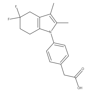 2-[4-(5,5-difluoro-2,3-dimethyl-6,7-dihydro-4H-indol-1-yl)phenyl]acetic acid Structure
