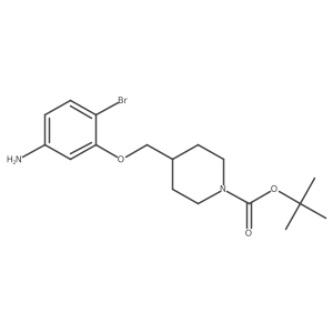4-(5-Amino-2-bromo-phenoxymethyl)-piperidine-1-carboxylic acid tert-butyl ester结构式
