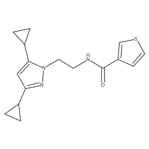 N-[2-(3,5-dicyclopropyl-1H-pyrazol-1-yl)ethyl]thiophene-3-carboxamide结构式
