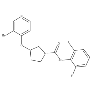 3-[(3-bromopyridin-4-yl)oxy]-N-(2,6-difluorophenyl)pyrrolidine-1-carboxamide结构式