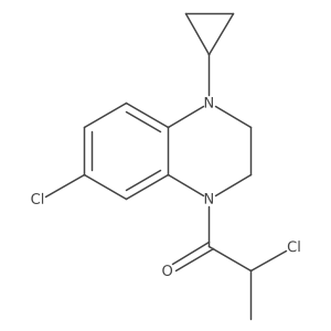 2-Chloro-1-(7-chloro-4-cyclopropyl-2,3-dihydroquinoxalin-1-yl)propan-1-one结构式