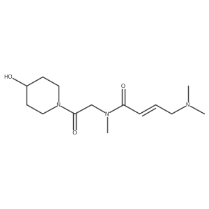 (2E)-4-(dimethylamino)-N-[2-(4-hydroxypiperidin-1-yl)-2-oxoethyl]-N-methylbut-2-enamide结构式