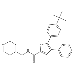 5-(4-(tert-Butyl)phenyl)-N-(piperidin-4-ylmethyl)-4-(pyridin-3-yl)thiophene-2-carboxamide结构式