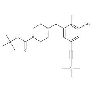 Tert-butyl 4-({3-amino-2-methyl-5-[2-(trimethylsilyl)ethynyl]phenyl}methyl)piperazine-1-carboxylate Structure