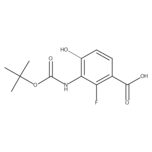 3-{[(Tert-butoxy)carbonyl]amino}-2-fluoro-4-hydroxybenzoic acid结构式