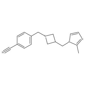 4-({3-[(2-methyl-1H-imidazol-1-yl)methyl]azetidin-1-yl}methyl)benzonitrile Structure
