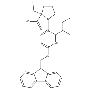 2-ethyl-1-[(2S,3R)-2-({[(9H-fluoren-9-yl)methoxy]carbonyl}amino)-3-methoxybutanoyl]pyrrolidine-2-carboxylic acid Structure