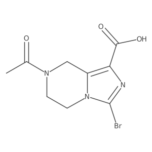 7-acetyl-3-bromo-5H,6H,7H,8H-imidazo[1,5-a]pyrazine-1-carboxylic acid Structure