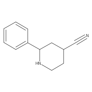 rel-(2R,4S)-2-Phenylpiperidine-4-carbonitrile结构式