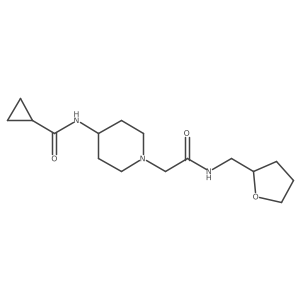 N-[1-({[(oxolan-2-yl)methyl]carbamoyl}methyl)piperidin-4-yl]cyclopropanecarboxamide Structure
