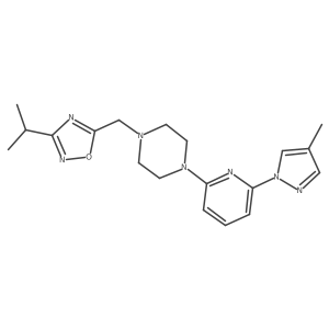1-[6-(4-methyl-1H-pyrazol-1-yl)pyridin-2-yl]-4-{[3-(propan-2-yl)-1,2,4-oxadiazol-5-yl]methyl}piperazine Structure