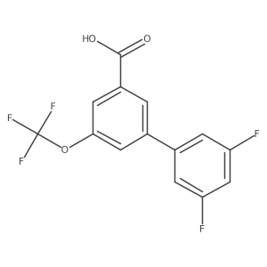 3',5'-Difluoro-5-(trifluoromethoxy)-[1,1'-biphenyl]-3-carboxylic acid Structure