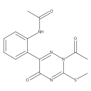 N-[2-[2-Acetyl-2,5-dihydro-3-(methylthio)-5-oxo-1,2,4-triazin-6-yl]phenyl]acetamide Structure
