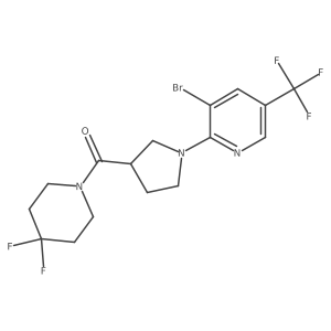 3-Bromo-2-[3-(4,4-difluoropiperidine-1-carbonyl)pyrrolidin-1-yl]-5-(trifluoromethyl)pyridine结构式