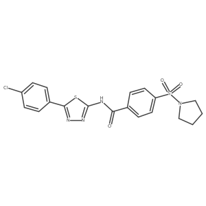 N-[5-(4-chlorophenyl)-1,3,4-thiadiazol-2-yl]-4-pyrrolidin-1-ylsulfonyl-benzamide结构式