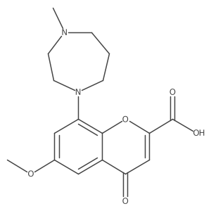 8-(Hexahydro-4-methyl-1H-1,4-diazepin-1-yl)-6-methoxy-4-oxo-4H-1-benzopyran-2-carboxylic acid结构式
